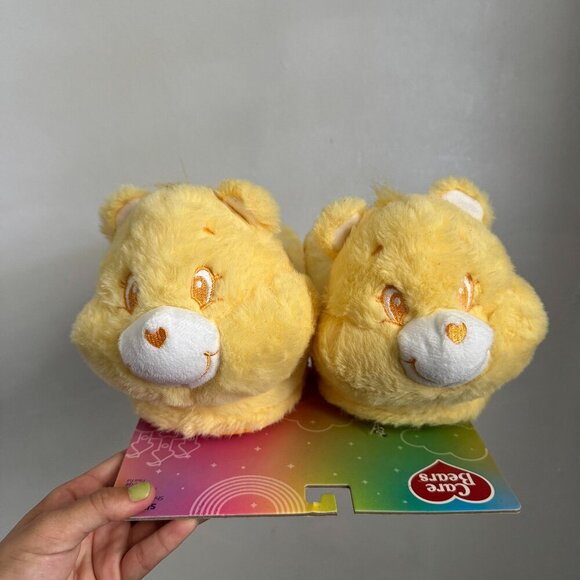 Care Bears Shoes - Care Bears Cheerful Heart Yellow Bear Slippers Women’s M-L (7-8) Cozy Faux Fur